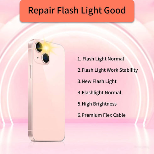 Flash Light Flex Cable Replacement for iPhone 12 Pro Max, Repair Part for Flashlight with Pre-Installed Metal Bracket