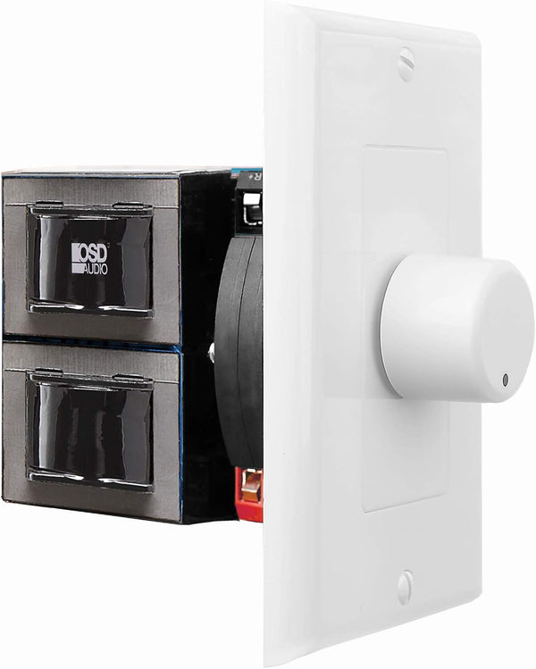 OSD 300W Impedance Matching Wall Volume Control for Home Speakers, White Rotary Knob SVC300