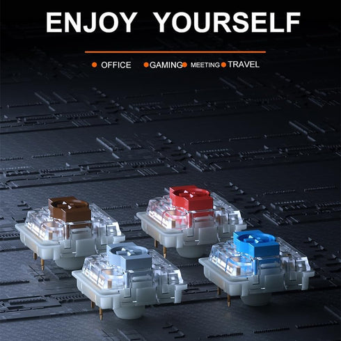 GATERON KS-33 Low Profile 2.0 Silver Switches, 3 Pin Factory Pre-lubed SMD LED for MX Mechanical Keyboard, 35pcs