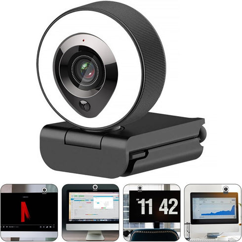 SECFOU 4k Webcam with Automatic Focus and Built-in Mic, USB Computer Camera for Live Streaming and Video Conferencing