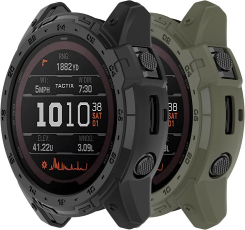 Garmin Tactix 7 AMOLED Case Compatible, Rugged Scratch-Resistance TPU Military Protection Cover (Black&Green)