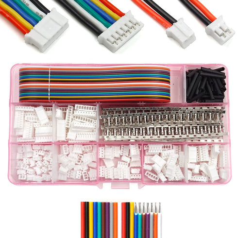 JST PH 2.0 Connectors Pin Header and Ribbon Cable Wire Kit for 2.0mm Pitch JST PH Connectors
