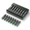 HiQuick Rechargeable AAA Batteries with 8 Bay Battery Charger,1.2V 1100mAh Low Self-Discharge Ni-MH