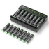 HiQuick Rechargeable AAA Batteries with 8 Bay Battery Charger,1.2V 1100mAh Low Self-Discharge Ni-MH