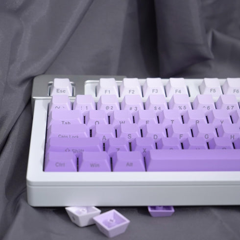 Gradient Purple Keycaps Set, 125 Keys Cherry Profile Dye Sub PBT for 60% 65% 95% Mechanical Keyboards