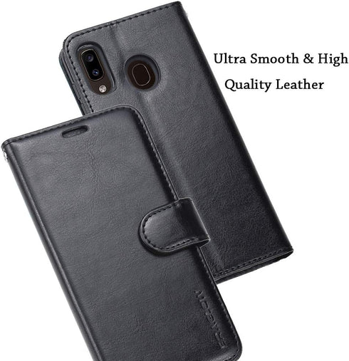 Galaxy A20 Case, Galaxy A30 Case, PU Leather Wallet Flip Protective Phone Cover with Card Slots for Samsung