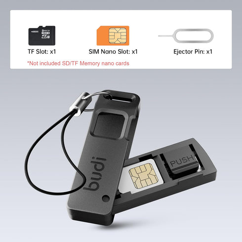 BUDI Sim Card Tray Pin Eject Removal Tool Needle Opener Ejector with SIM/TF Card Storage Small Box