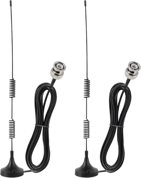 ACEIRMC 2pcs VHF UHF Ham Amateur Radio Police Scanner Antenna Magnetic Base BNC