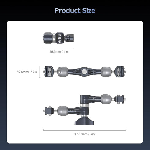 SmallRig 7" Rosette Magic Arm, Camera Monitor Mount, Articulating Arm with 1/4"-20 Screws and Anti-Twist Pins, Max Load