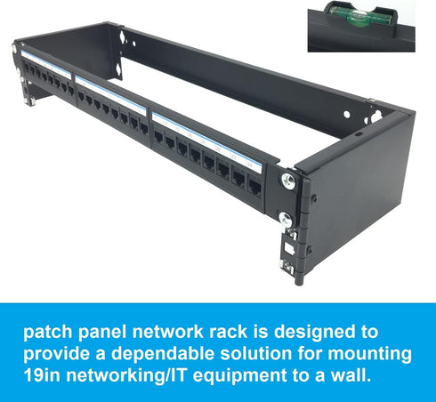 Jingchengmei 2U 19-inch Hinged Wall Mount Patch Panel Bracket for 19" Networking Equipment (JCM-HWMB2U)