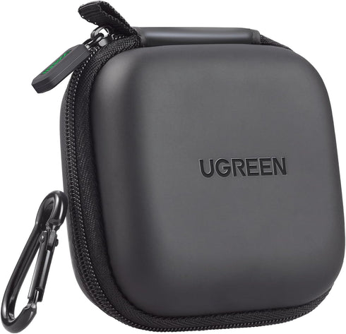 UGREEN Waterproof Earphone Case for AirPods Pro and JLab Earbuds, Includes Stainless Steel Carabiner, Black