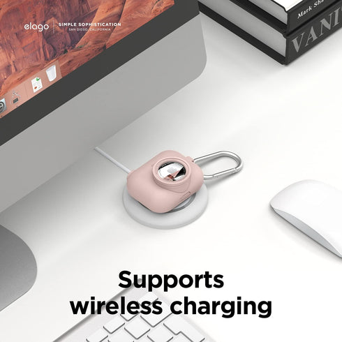 elago Snapshot Cover for Apple AirPods Pro, Cute Classic Camera Design, Sand Pink, Key Ring Included