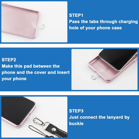 KITANIS 10 Phone Tether Tab, Pieces Universal Phone Lanyard Patch Without Adhesive,Phone Lanyard Replacement Part