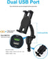 Cigarette Lighter Car Phone Mount with Dual USB Charger, Fast Charging Holder for iPhone 15 Pro Max, Samsung Galaxy