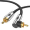 EMK 90 Degree Subwoofer Cable,RCA Male to Male Digital Coaxial Audio Cable