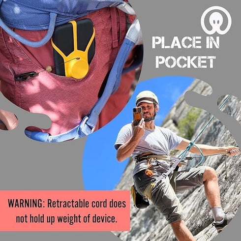 Pulpo Anti-Drop Smartphone Leash, Safety Phone Harness with Retractable Fiber Cord Clip