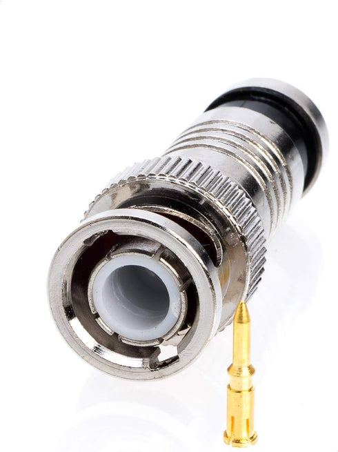 RG59 2-Piece 30 Pack BNC Male Compression Coax Connector for CCTV Security Camera DVR Systems, All-Metal Construction