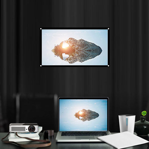 Tbest 2 60 inches 16:9 (60 Inches) Projector Screen Outdoor Side,Projector Screen Thicken Portable Non Crease Soft