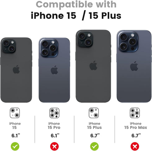Tensea Camera Lens Protector for iPhone 15 / iPhone 15 Plus, 9H Tempered Glass, HD Clear, 6.1 inch/6.7 inch
