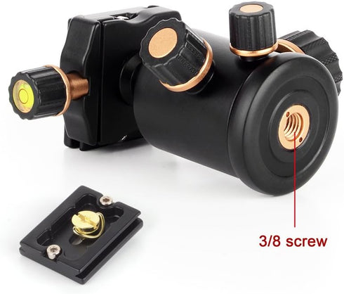 Pergear TH3 Pro DSLR Camera Tripod Ball Head, 8KG Capacity, 360° Swivel, Metal Build, Fine Tuning Damping