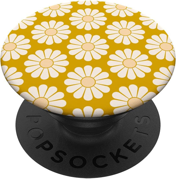 Mustard Yellow Daisy Floral Flower Design PopSockets Swappable PopGrip