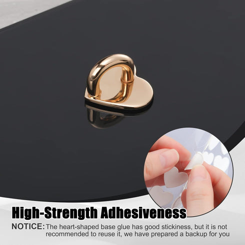 Moxweyeni 8 Pcs Cell Phone Finger Ring Adhesive Metal Phone Finger Grip Loop Stand Heart Grip Holder Charm Hook for DIY