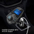Nulaxy Bluetooth Car FM Transmitter - Wireless Audio Adapter Receiver, Handsfree, 1.44 Display, KM18 Black Matte