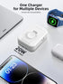 Apple Watch Charger Block, 2 in 1 Wall Charger with Retractable Cable, Travel Foldable Plug Power Adapter