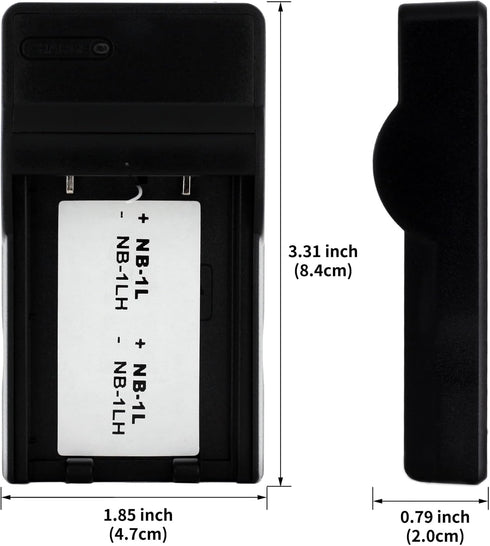 NB-1L USB Charger for Canon Digital IXUS 300, 320, 330, 400, 430, 500, and More Cameras