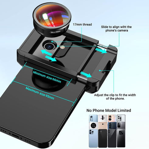 100mm Macro Lens Kit, 10X HD Macro Photography Lens with CPL Filter Kit, Universal Lens Clip for Smartphones