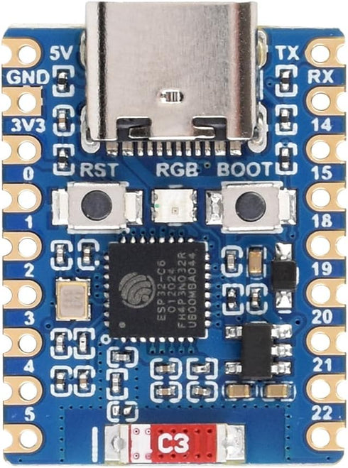 ESP32-C6 Mini Development Board, Based on ESP32-C6FH4 Dual Processors, 160MHz, Support 2.4GHz WiFi 6 & Bluetooth 5
