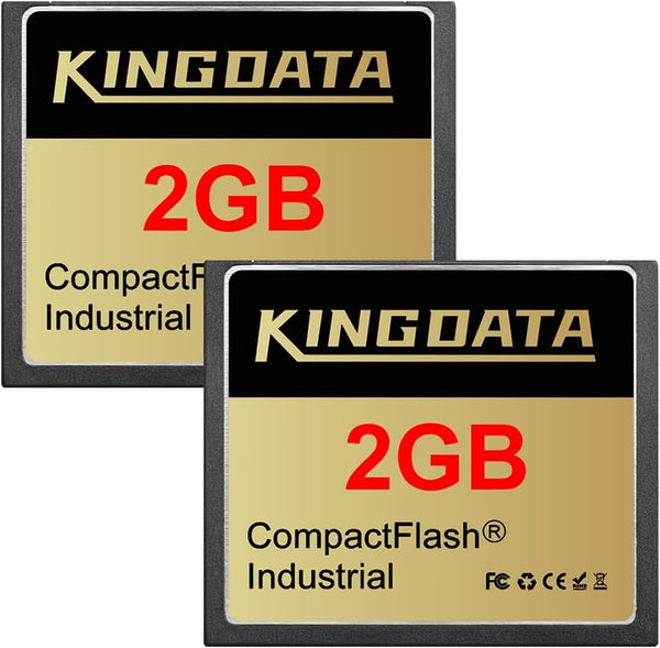 KINGDATA Industrial Compact Flash Memory Card 2pack 2GB FAT16 Type I for Industrial