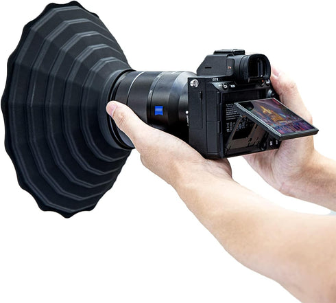 Silicone Lens Hood, Anti Reflection Lens Hood for Diameter 53-72mm Lens, Foldable Reversible Shade for Canon, Nikon,