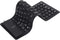 Roll-up Silicone Keyboard, Fully Sealed Silent Soft USB Wired Keyboard, 85 Keys Foldable Waterproof Flexible (Black)