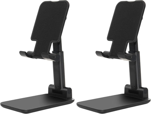 2 Pcs Folding Cell Phone Stand, Fully Adjustable Angle Height Holder for Desk, Portable Desktop Phone Holder