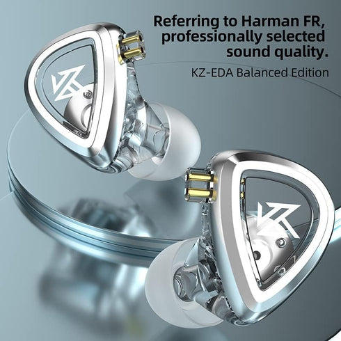 KZ EDA Dynamic Driver Earbuds, Wired Phone Earphones, HiFi Music IEM Headsets with Removable Cord and Microphone