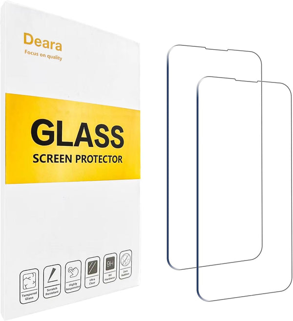 Deara Glass Screen Protector for iPhone 14 Plus/Pro Max, 2 Pack Case Friendly Tempered Glass Film, 9H Hardness