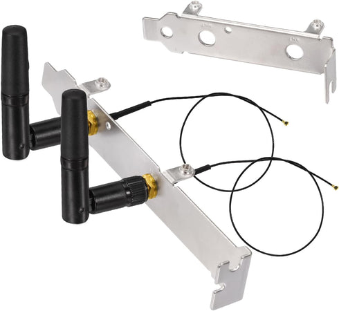 Eightwood M.2 2.4GHz 5GHz 10in M.2 WiFi Card Antenna Small WiFi Antenna + RP-SMA Cable + Computer Slot Bracket for NGFF