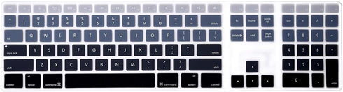Ombre Grey Silicone Keyboard Skin Cover for iMac Wired USB Full Size Keyboard A1243 (G6 MB110LL/B, MB110LL/A)