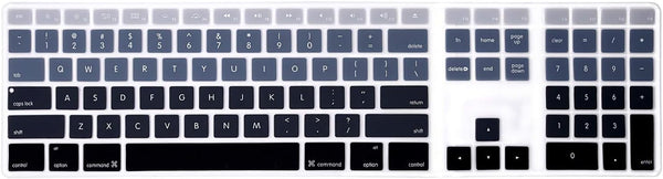 Ombre Grey Silicone Keyboard Skin Cover for iMac Wired USB Full Size Keyboard A1243 (G6 MB110LL/B, MB110LL/A)