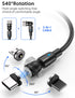 Magnetic Charging Cable (5Pack, 1.6/3.3/3.3/6.6/6.6ft)/360°&180° Rotating Magnetic USB C Charging Cable/Magnetic Charger Cable/Magnetic Phone Charger-Nylon Braided for Type C/Micro USB/i-Product