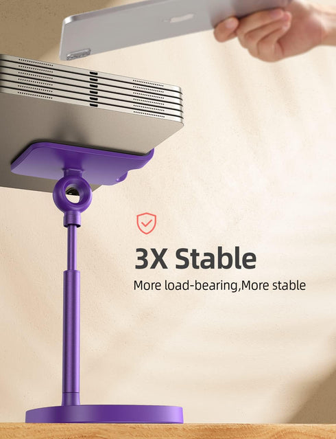 LISEN Dark Purple Cell Phone Stand, Desktop Accessories fits iPhone 14 Stand for Desk, All Mobile Phones, iPad, Tablet