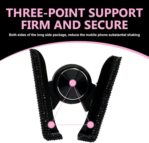 Titgoes Pack-1 #1) Car Mobile Phone Holder, Bling Rhinestone Air Conditioning Outlet Navigation Holder, Women Cell