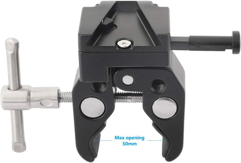 CAMVATE Super Crab Clamp + Universal V-Lock Mount Quick Release Adapter for DSLR Camera Battery