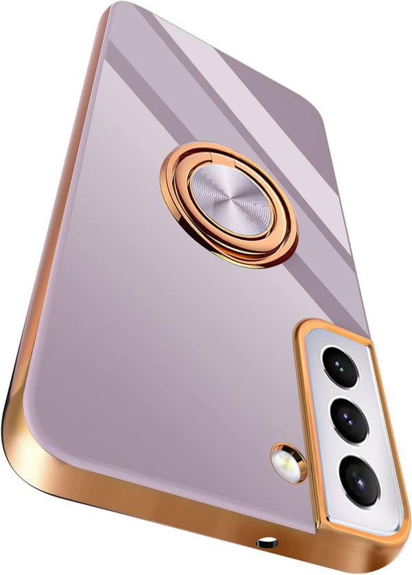 Tnarru Samsung Galaxy S22 Plus Case with Ring Holder Kickstand, Soft TPU Shockproof Electroplated Protective Case,