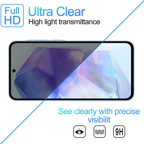 2 Pack Privacy Screen Protector for Samsung Galaxy A55/A35, Anti-Spy Tempered Glass, Ultra HD, Anti-Scratch, Bubble-Free