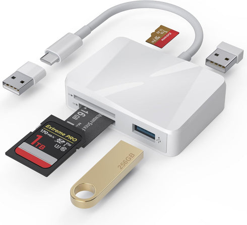 TIANSONG SD Card Reader, 5 in 1 USB-C & USB Dual Connectors Card
