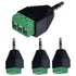 3.5mm Stereo TRS Male Plug to AV Screw Audio Balun Terminal, Solder-Free, Quick Screw Connection (4 Pack)