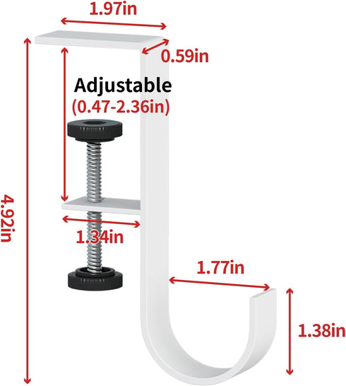 3 Pcs Desk Mount Bag Holder Hook/Clamp-On Backpack Hanger/Headphone Hook Holder/Headset Stand Hanger Clamp Under Desk Space