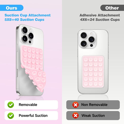 QxbBox Silicone Suction Cup Phone Case Mount Double Sided, Hands-Free Strong Grip Holder for Selfies and Videos,Silicon